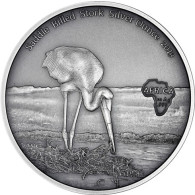 Silbermünzen Antique Finish Kongo Sattelstorch Africa Serie bestellen