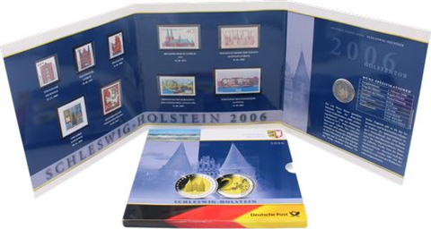 Deutschland-2Euro-Briefmarken-2006-Holstentor-Folder