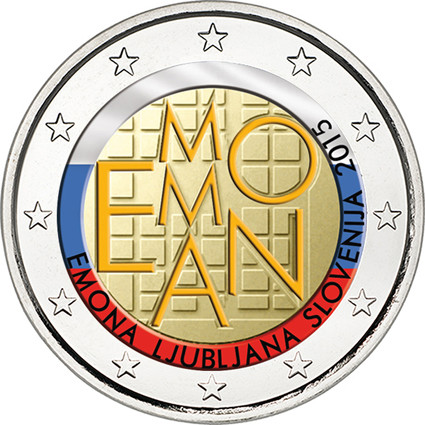 Slowenien 2 Euro 2015 bfr.  2000 Jahre Römische Siedlung Emona Ljubljana in Farbe