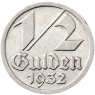 Danzig-HalberGulden-1932-SehrSchön-NI-Jäger-D14-DanzigerMünzserie2-Wappen-RS
