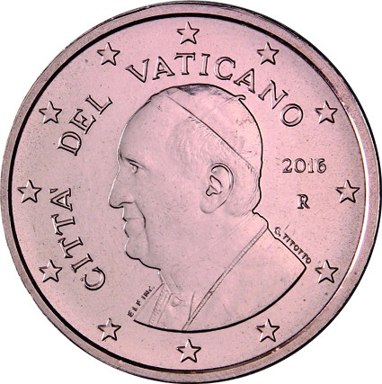 Vatikan 1 Cent 2016 bfr.  Papst  Franziskus