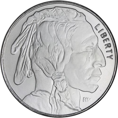 USA-1oz-AGstgl-Büffel Indianer-RS
