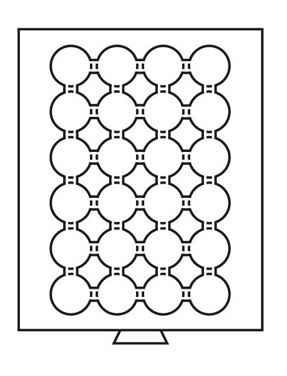 301417 - Münzbox 24 runde Fächer für 35 mm Ø - rauchfarbe
