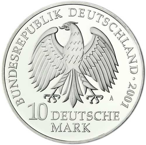 Deutschland 10 DM Silber 2001 Stgl. Stralsund I