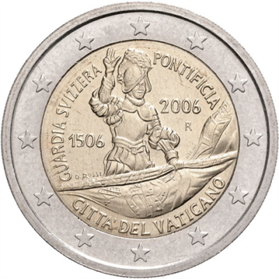 Vatikan-2-Euro-2006-Schweizer-Garde-RS