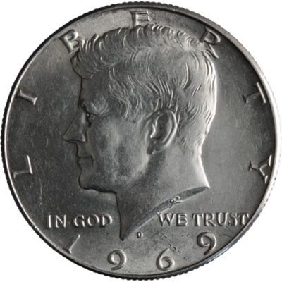 USA-HalfDollar-50centsilber-1969vz-Kennedy-RS