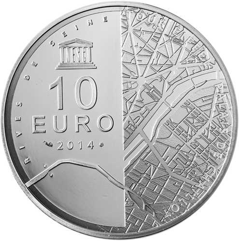 Frankreich 10 Euro 2014 PP Bauwerke an der Seine, Der Eiffelturm I