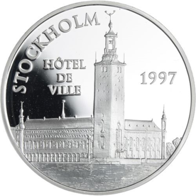 Frankreich-15 Euro 100 Francs-1997-AGpp-Rathaus Stockholm-RS