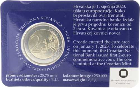 Kroatien-2Euro-2023-bfr-EuroEinführung-Coincard-RS