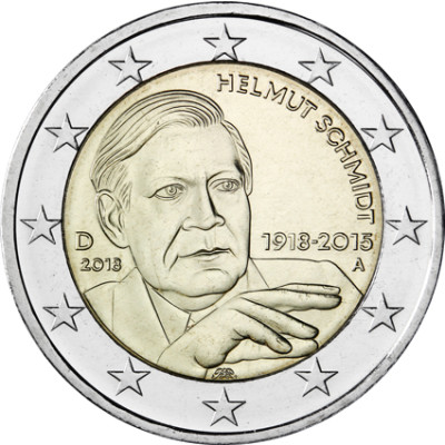 Deutschland 2 Euro 2018 Helmut Schmidt Mzz. A 