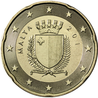 Malta 20 Cent 2012 bfr. Staatswappen Malta
