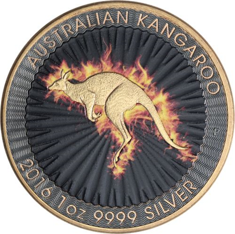Australien-1 Dollar-2016-AGstgl-Känguru-FD-Farbe-RS