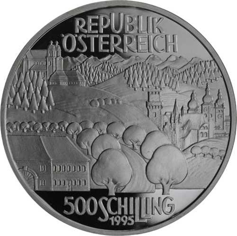 Österreich-500Schilling-1995-AGpp-Alpenvorland-Etui