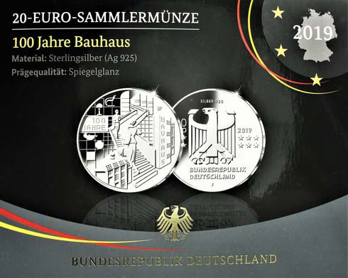 20 Euro Bauhaus 2019 uas Deutschland im Folder kaufen
