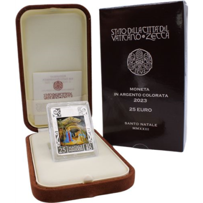 Vatikan-25Euro-2023-AGpp-Natale-Etui