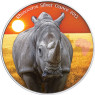 Kongo 1.000 Francs 2012 Silber mit dem Motiv  Rhinozeros  Antique Finish Farbmotiv 