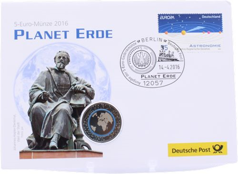 Deutschland-5 Euro-2016-Stgl-Planet Erde-Numisbrief-RS