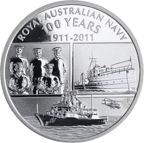 Australien-1 Dollar-2011-AGpp-100Jahre Royal Navy-RS