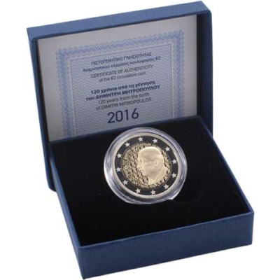 Griechenland-2 Euro-2016-PP-Dimitri Mitropoulus-Etui