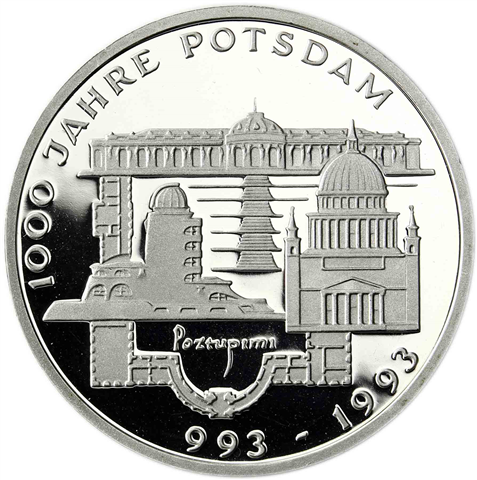 Deutschland 10 DM Silber 1993 PP 1000 Jahre Potzdam I