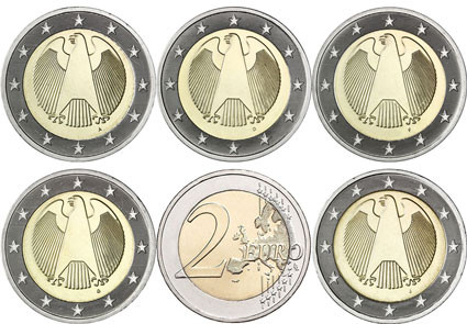 Deutschland 2 Euro 2006 bfr. Mzz.A bis J Bundesadler