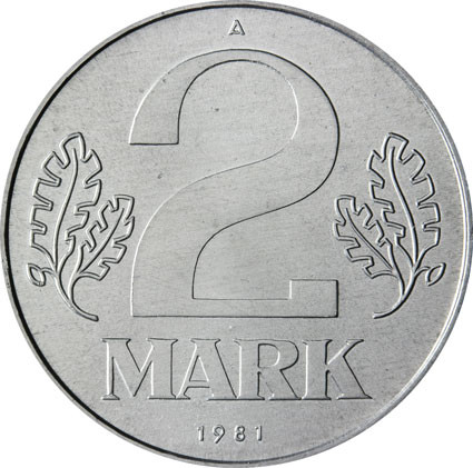 DDR 2 Mark Kursmünzen 1957 bis 1989 