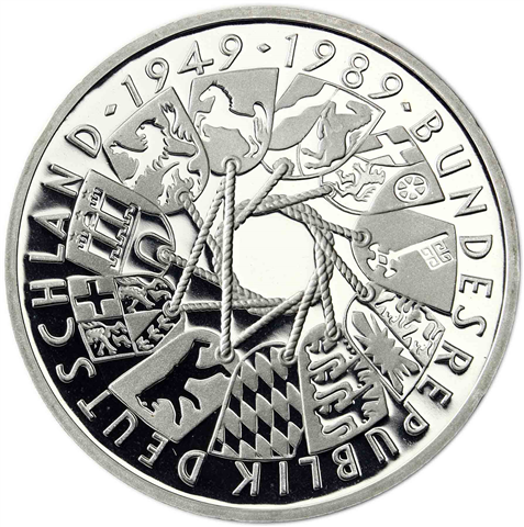 Deutschland 10 DM Silber 1989 PP 40 Jahre Bundesrepublik I
