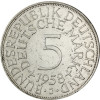 Deutschland 5 DM 1958 J Silberadler vorzüglich - Seltene Erhaltung