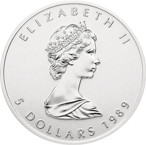 Kanada-5-Dollar-1989-1-Unze-Silber-Maple-Leaf-RS