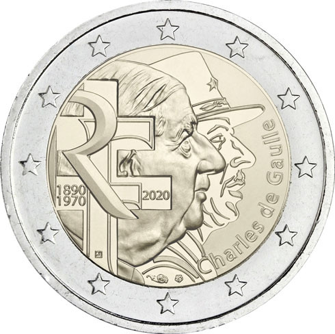 Frankreich-2-Euro-2020-Charles-de-Gaulle-historia