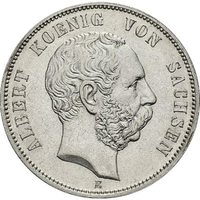 J.122 Sachsen 5 Mark 1875 - 1889 König Albert 