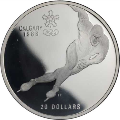 Kanada-20Dollar-1985-AGpp-Eisschnelllauf-RS