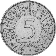 5 DM Umlaufmünzen 1960 Mzz. F - Silberadler Heiermann 