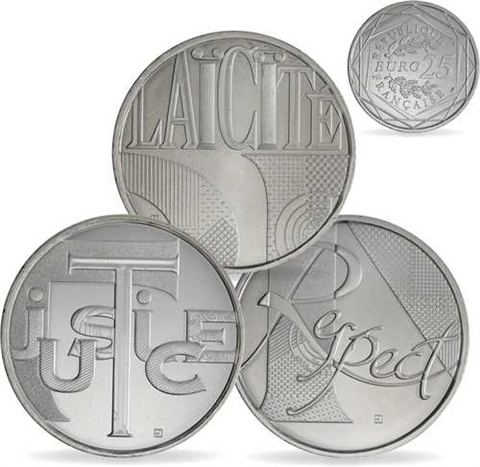 Frankreich-25 Euro-2013-Stgl-alle drei