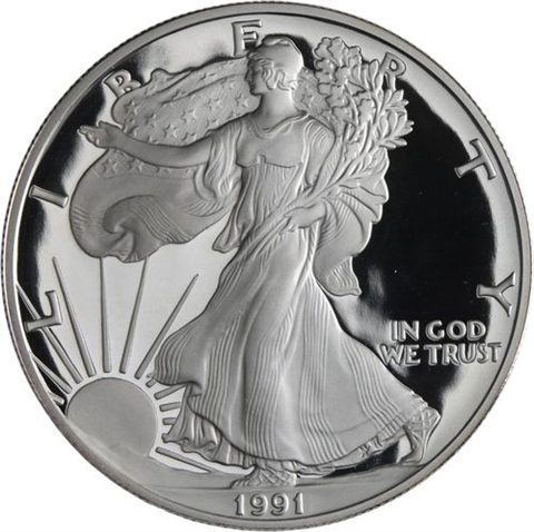 USA-1 Dollar-1991-AGpp-Silver Eagle-RS