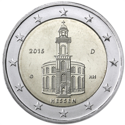 Deutschland-2Euro-2015bfr-Paulskirche-Münzzeichen-G-RS
