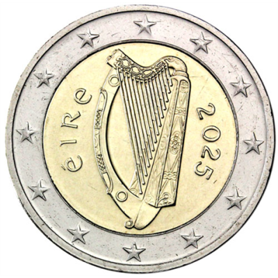 Irland-2-Euro-2025-Keltische-Harfe-RS