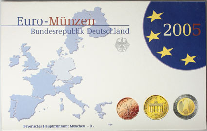 Deutschland 5 x 5,88 Euro 2005 PP KMS im Blister Mzz. A - J