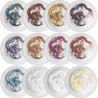 Australien-12x1 Dollar-2012-AGstgl-Drache-VS