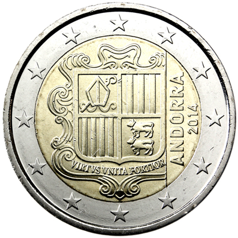 Andorra-2Euro-2014-bfr-KursmünzeStaatswappen-RS