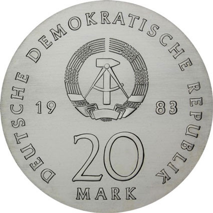 DDR 20 Mark Sammlermuenze Martin Luther