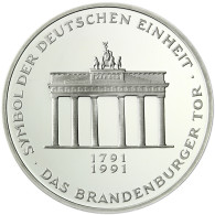Deutschland 10 DM Silber 1991 stgl. Deutsche Einheit, Brandenburger Tor