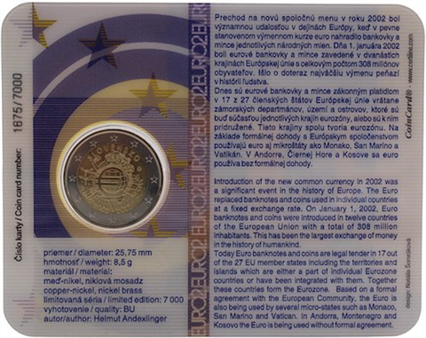 Slowakei-2Euro-2012-BU-10JahreEuro-Bargeld-Coincard-RS-1