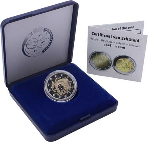 Belgien-2 Euro-2018-PP-Studentenrevolte-Etui