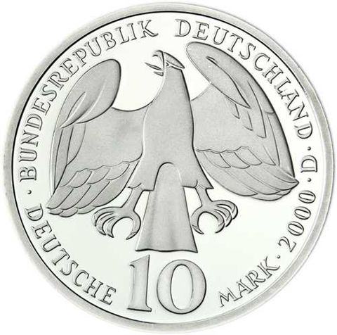 Deutschland 10 DM Silber 2000 Stgl. Johann Sebastian Bach II (1)