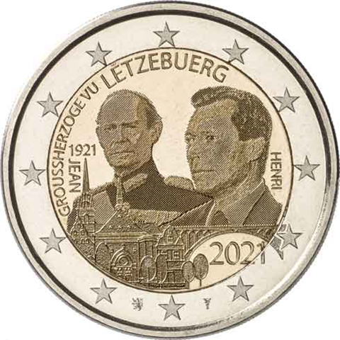 Luxemburg-2-Euro-2021-Geburtstag-Jean-Henri-Fotoprägung-Coin-Card