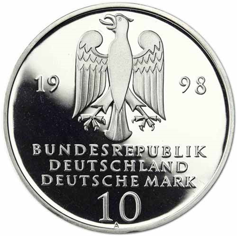 Deutschland-10-DM-Silber-1998-PP-300-Jahre-Frankische-Stiftungen