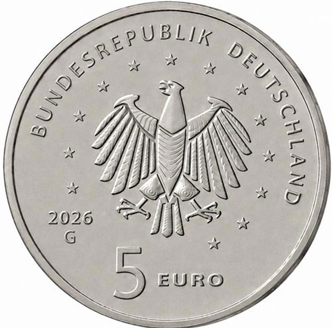 Deutschland-5-Euro-2026-Stgl-Ariane-6-Erforschung-des-Weltraums-RS