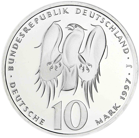 Deutschland 10 DM Silber 1997 Stgl. 500. Geburtstag Philipp Melanchton I