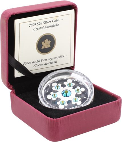 Kanada-20 Dollar-2009-AGpp-Blue Crystel Snowflake-RS